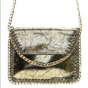 Purse bag Metallic chain clutch