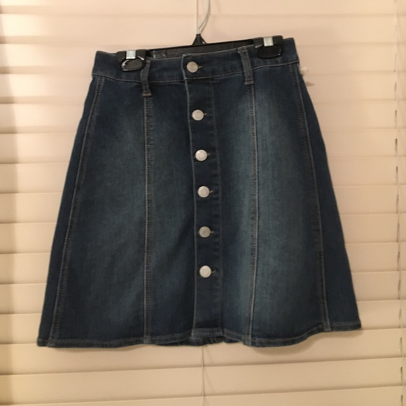 button up denim skirt