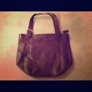 Vintage coach leather tote bag brown