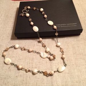 Silpada Mother-of-Pearl, Riverstone necklace