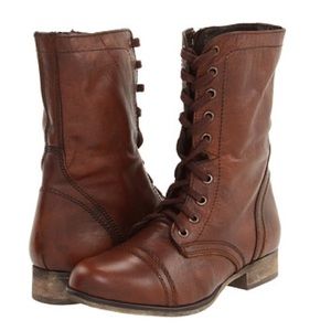 Steve Madden Brown Leather Troopa Boots