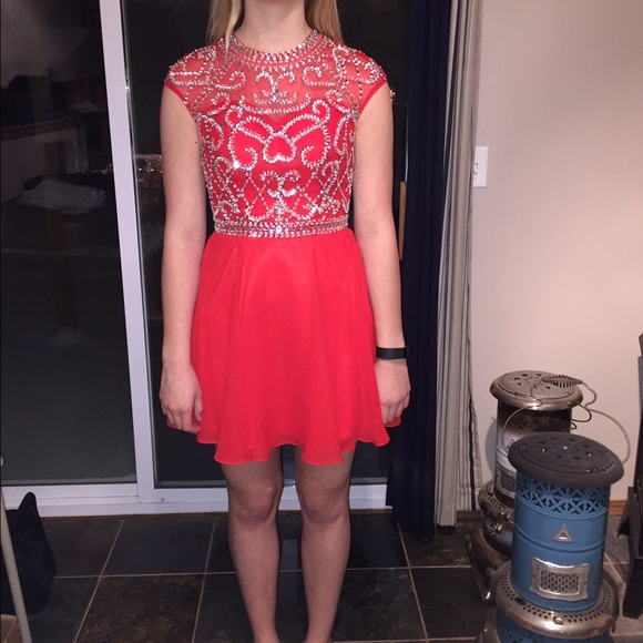 Red formal dress