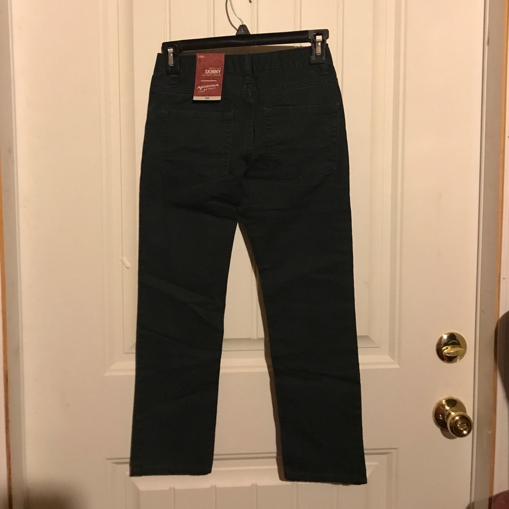 NWT Arizona Jean Company Boys Skinny Black Denim Jeans 8 REGULAR 8R