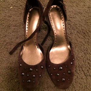 Studded ankle-strapped heels