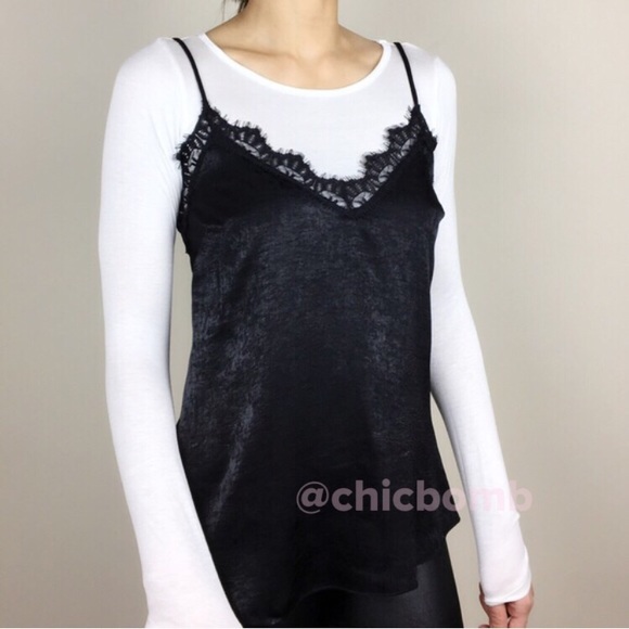 Sienna French lace camisole top in Black - Picture 2 of 4