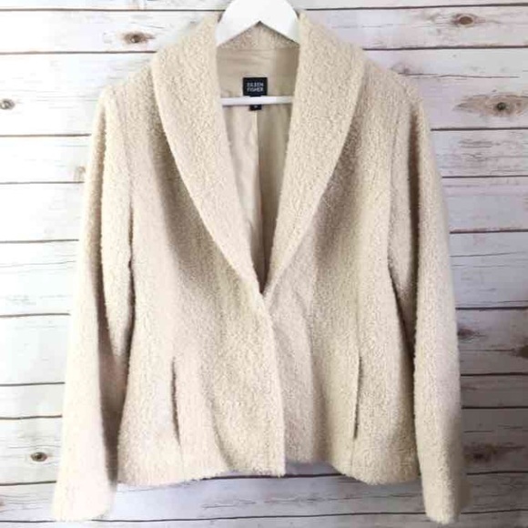 Eileen Fisher Jackets & Blazers - EILEEN FISHER Cream Wool Sweater Blazer
