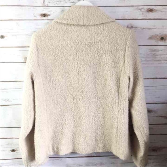 EILEEN FISHER Cream Wool Sweater Blazer - Picture 3 of 4