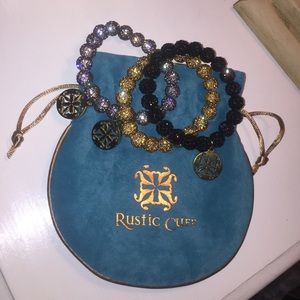 Silver, gold, and black Emerson Rustic Cuffs