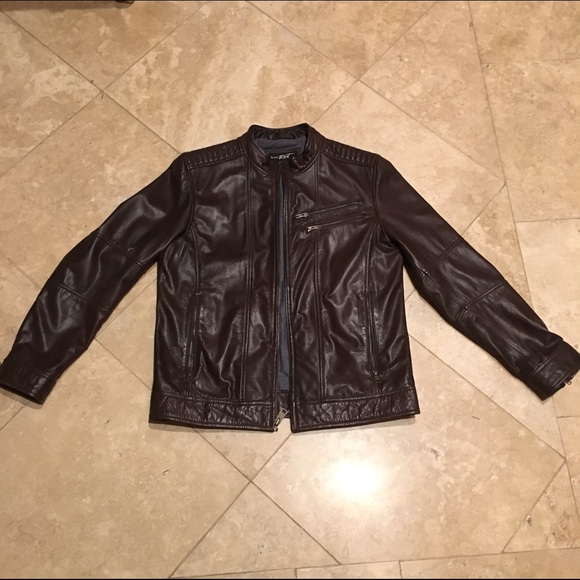 Wilsons Leather Mock Neck Collar Leather Jacket