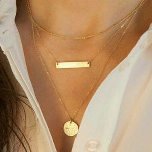 3 layer gold necklace