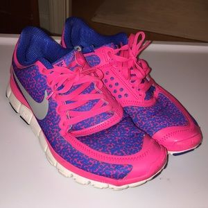Nike free 5.0 V4 blue and pink sneakers