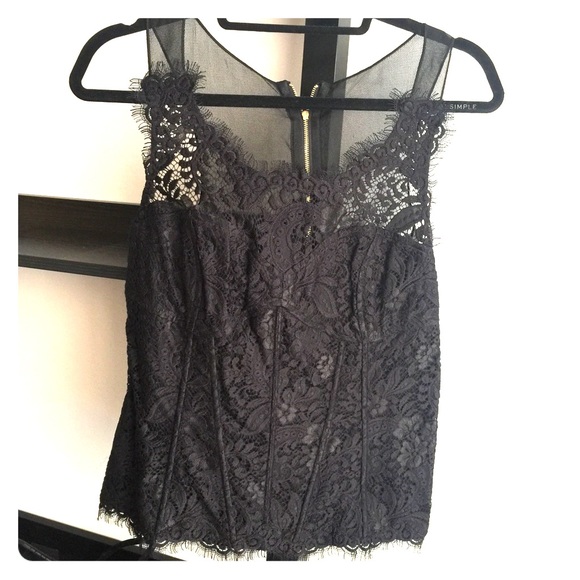 Black lace corset top