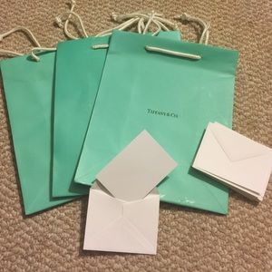 3 tiffany & co. bags and 14 cards with envelopes