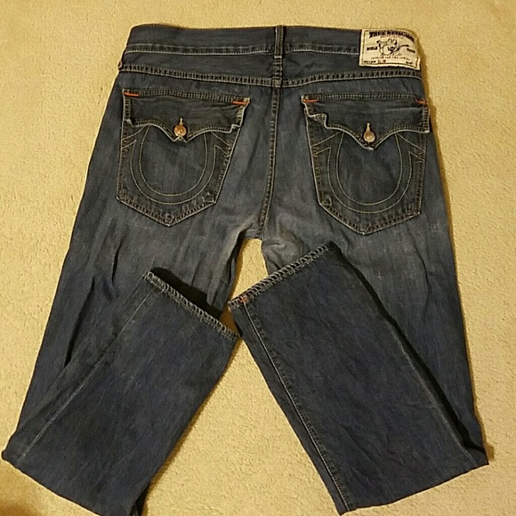 Mens True Religion Slim Straight Leg Jeans size 36
