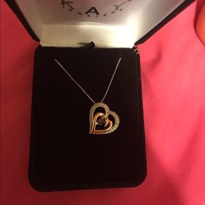Kay jewelers rose gold and silver diamond heart
