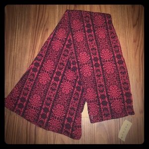Red & Black damask bell bottom pants