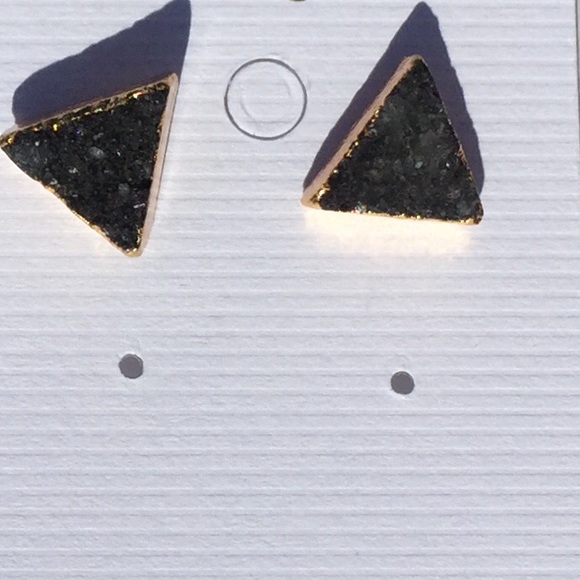Black Druzy Earrings