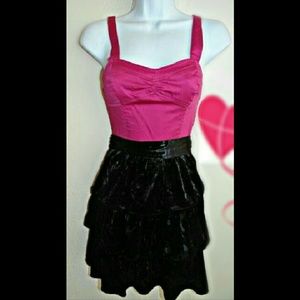 Aeropostal Black & Pink Velvet Party Dress