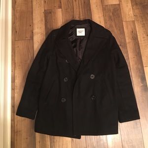 Men's Black Nautical Peacoat