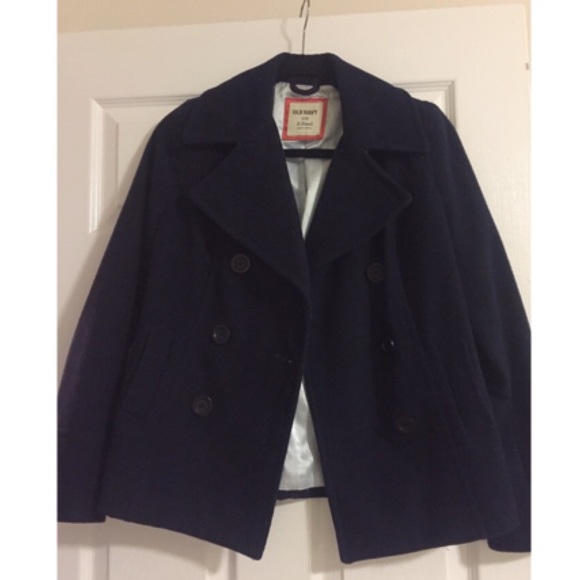 Beautiful navy wool blend pea coat - Picture 2 of 2