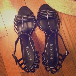 Bejeweled Lauren by Ralph Lauren T-Strap Sandals.