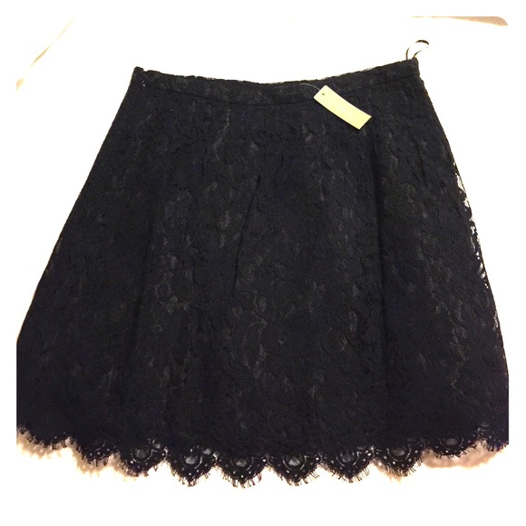 J. Crew navy lacy skirt