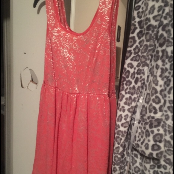 Coral backless dress