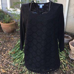Liz Claiborne size Large gorgeous black blouse
