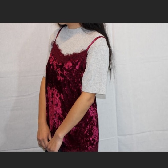 Burgundy Velvet Lace Cami