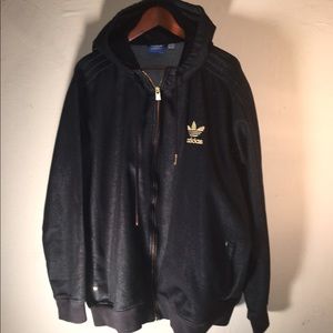 adidas denim hooded jacket