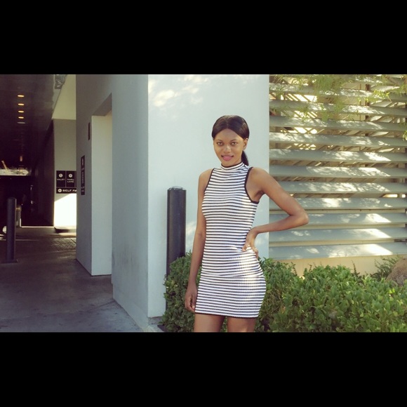 black and white dress