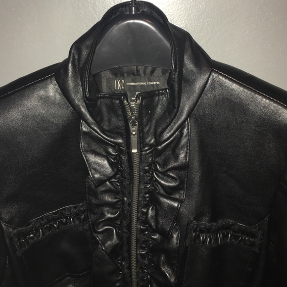 Ruffled faux leather jacket from INC - Picture 2 of 2