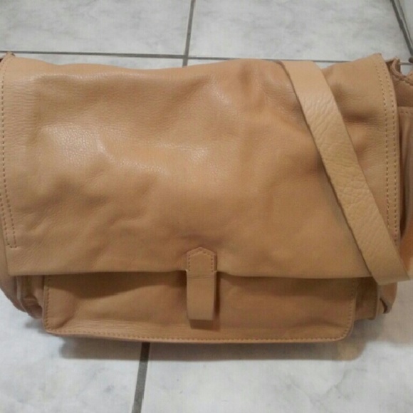 NWOT Zara Leather Messenger Bag - Picture 2 of 4
