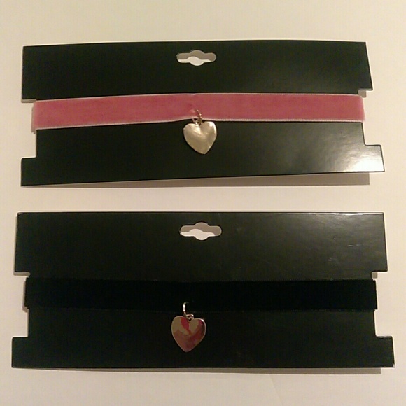 Special SALE TWO CHOKERS W. HEART PENDANT