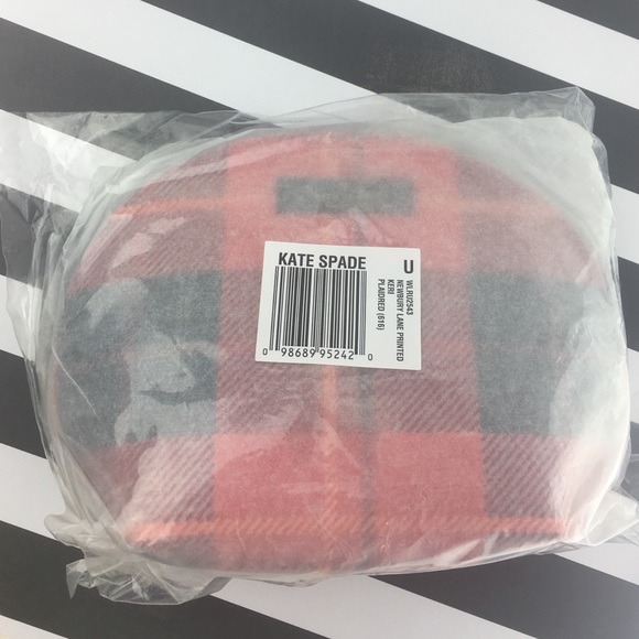 Kate spade Kerri makeup 💄 cosmetic bag red Plaid - Picture 3 of 7