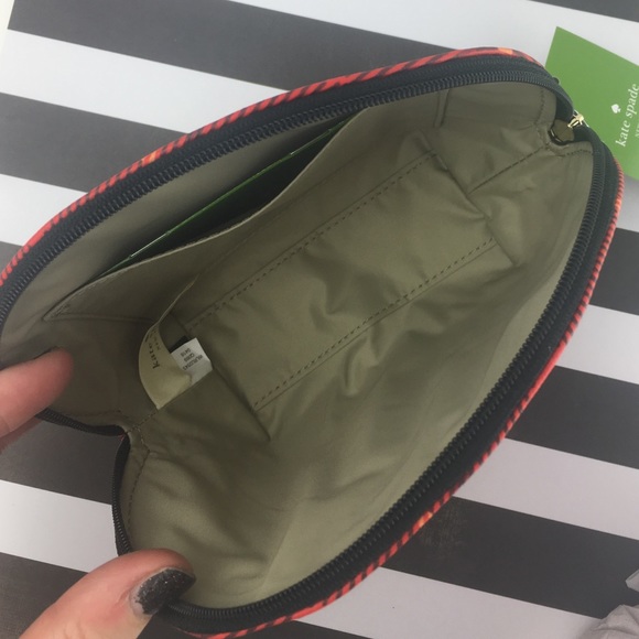 Kate spade Kerri makeup 💄 cosmetic bag red Plaid - Picture 5 of 7