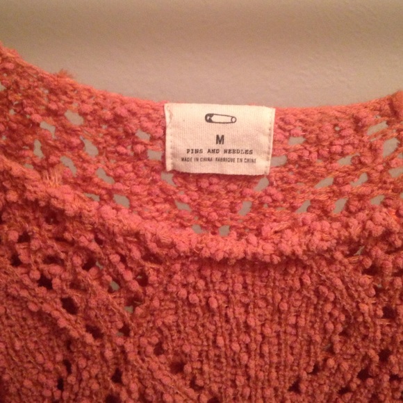 Pins and needles peach  fuzzy sweater - Picture 2 of 3