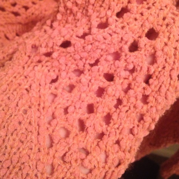 Pins and needles peach  fuzzy sweater - Picture 3 of 3