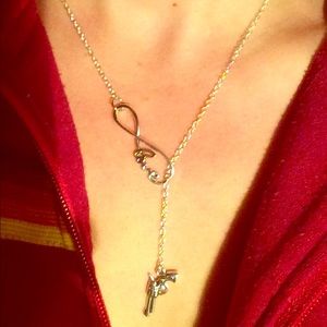 Love infinity with pistol necklace