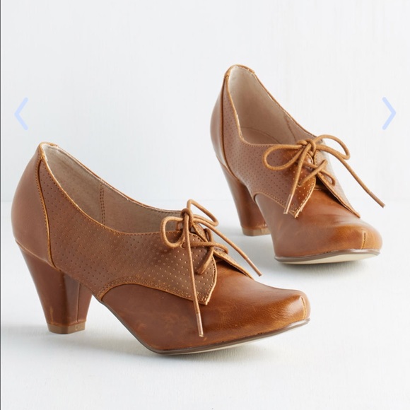 Modcloth Swing Along Heel in Bourbon