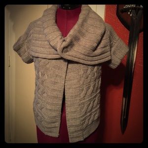 The limited brand cable knit short sleeve sweater