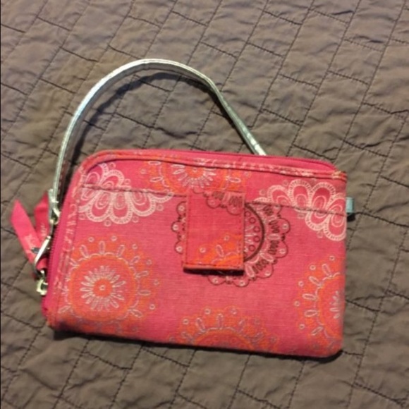 Pink Medallion Wristlet