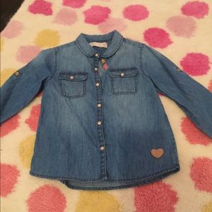 Toddler girls Zara chambray shirt. 2-3T.