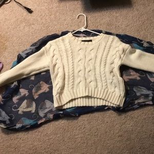 Urban Outfitters Cropped Cable Knot Sweater