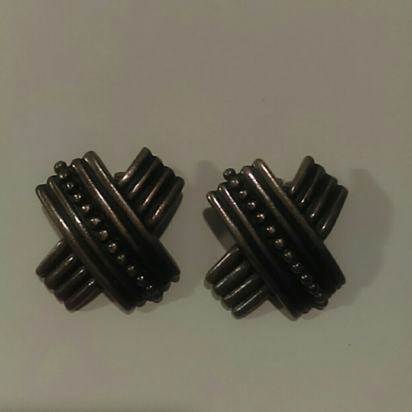 Vintage Silver  signed NP Clip On earrings
