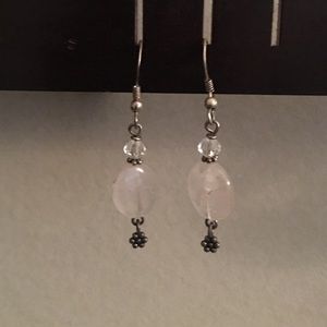 Rose pink dangle earrings