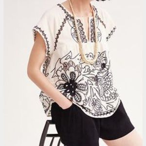 Vanessa Virginia Embroidered Cutwork Blouse