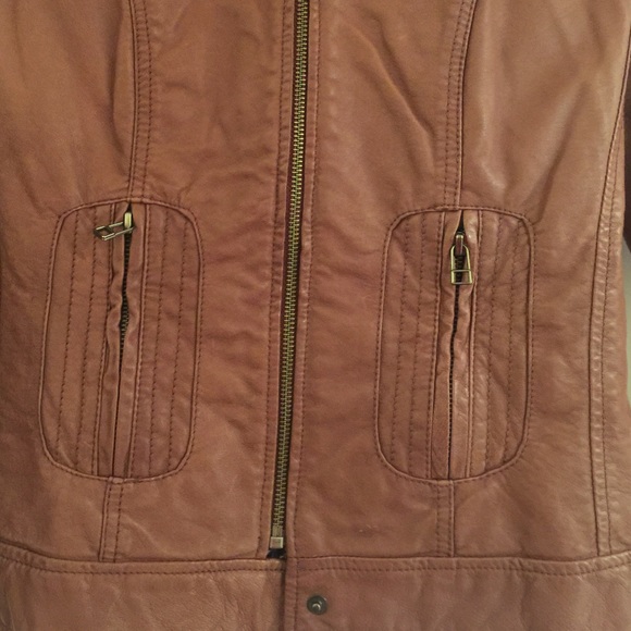 Sandwich 100% leather deep rose colored jacket - Picture 2 of 4