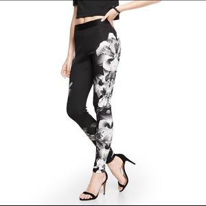 Express black and white floral leggings.