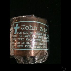 Religious bronze john 3:16 cuff